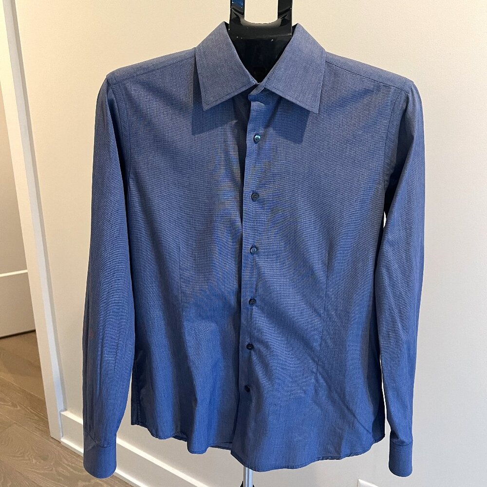 Valentino Blue Slim Fit Dress Shirt (Size 15.75)
